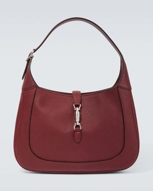 Gucci Jackie Large Leather Shoulder Bag - Red