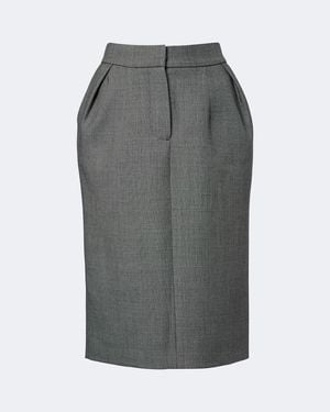 Magda Butrym Wool Pencil Skirt - Grey