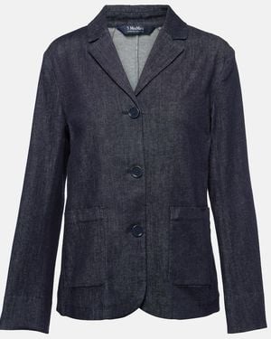 Max Mara Robin Denim Blazer - Blue