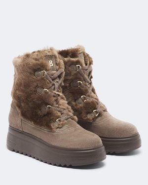 Bogner Stockholm Suede And Shearling Lace-Up Boots - Brown