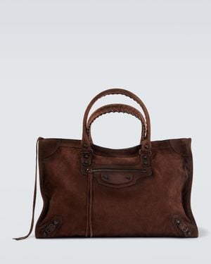 Balenciaga Tote Bag Le City Large Aus Veloursleder - Braun