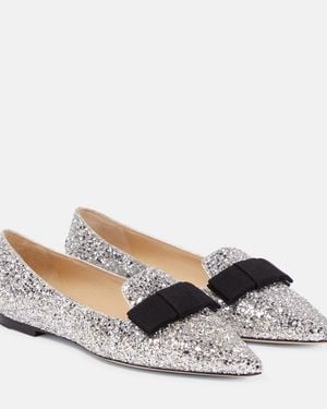 Jimmy Choo Gala Glitter Flat - Metallic