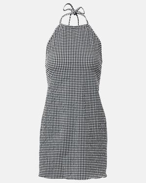 Hunza G Gingham Seersucker Minidress - Blue