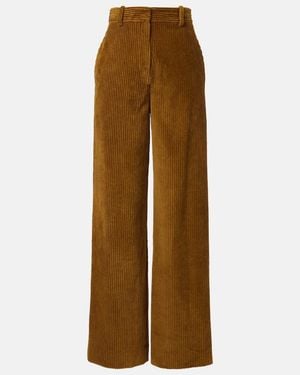 Proenza Schouler Cotton Corduroy Wide-Leg Trousers - Brown
