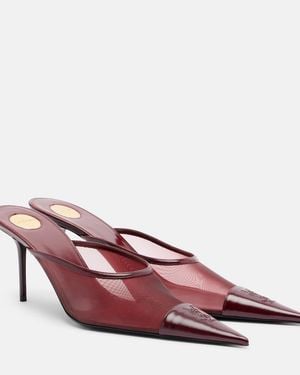 Saint Laurent Mules Renee Aus Mesh Und Leder - Pink