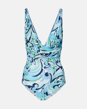 Melissa Odabash Bedruckter Badeanzug Panarea - Blau
