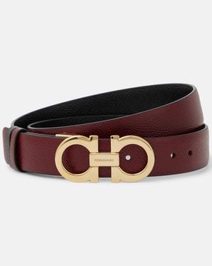 Ferragamo Cinturon Gancio Mediterraneo De Piel - Rojo