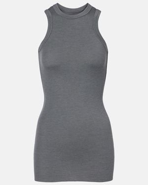 Phoebe Philo Ribbed-Knit Wool Tank Top - Grey