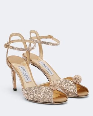 Jimmy Choo Sacora Crystal-Embellished Sandals - Metallic