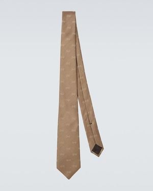Gucci Krawatte Horsebit Aus Seiden-Jacquard - Natur