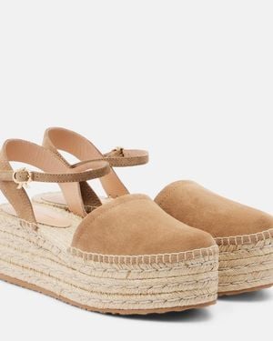 Gianvito Rossi Espadrilles Aus Veloursleder - Natur