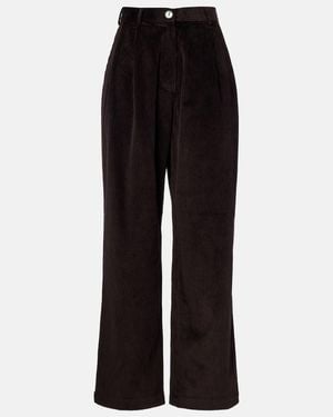 Frankie Shop Norstrand Cotton Corduroy Straight Trousers - Black