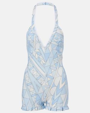 PUCCI Manuba Halterneck Jersey Romper - Blue