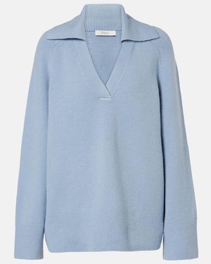 Vince Polopullover Aus Einem Wollgemisch - Blau