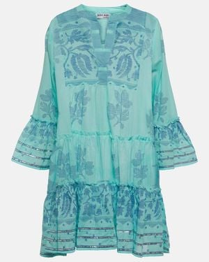 Juliet Dunn Printed Cotton Minidress - Blue