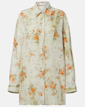 McQueen Oversized Floral Shirt - Metallic