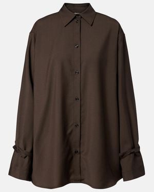 TOTEME Oversized Wool Shirt - Brown