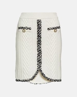 Rebecca Vallance Demy Cable-Knit Cotton Miniskirt - White