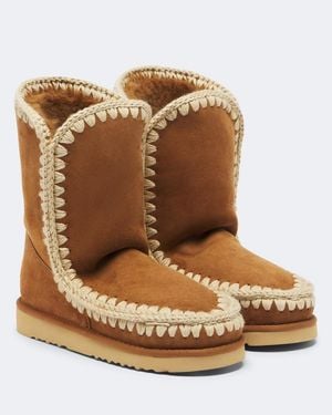 Mou 24 Shearling-Lined Suede Mid-Calf Boots - Brown