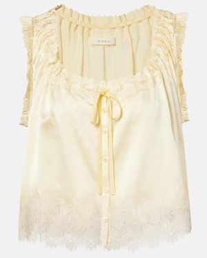 Doen Top Toulouse Aus Seide Mit Spitze - Natur