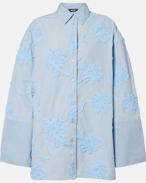 ROTATE BIRGER CHRISTENSEN Embroidered Cotton Shirt - Blue