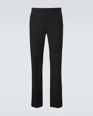 Thom Sweeney Wool Straight Trousers - Black