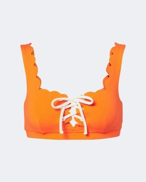 Marysia Swim Palm Springs Scalloped Bikini Top - Orange