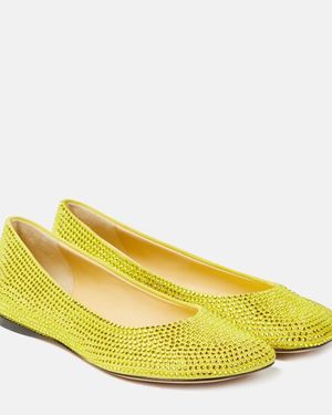 Loewe Ballerine Toy in suede con cristalli - Giallo