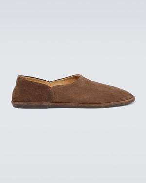 The Row Canal Suede Slip-On Shoes - Brown