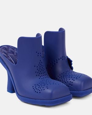 Burberry Rubber Heeled Mules - Blue
