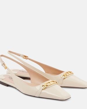 Tom Ford Patent Leather Slingback Flats - Natural