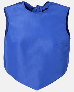 Patou Open-Back Faille Top - Blue