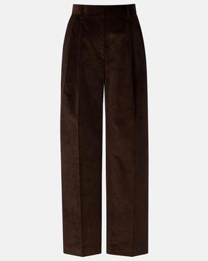 TOTEME Cotton Corduroy Wide-Leg Trousers - Brown