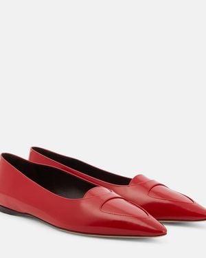 The Row Viv Leather Ballet Flats - Red