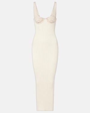 Magda Butrym Ribbed-Knit Cotton Midi Dress - White
