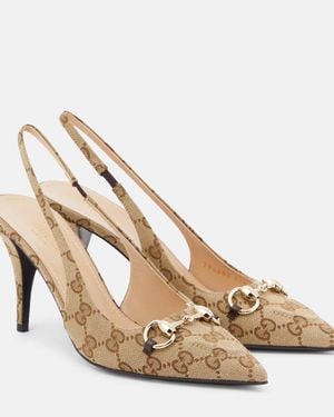 Gucci 85Mm Horsebit-Detail Pumps - Brown
