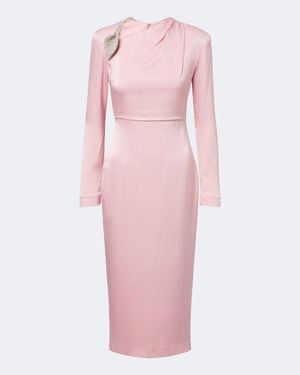 Rachel Gilbert Verziertes Cocktailkleid Oryx Aus Crepe Satin - Pink
