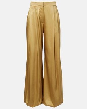 Nina Ricci Silk-Blend Satin Wide-Leg Trousers - Natural