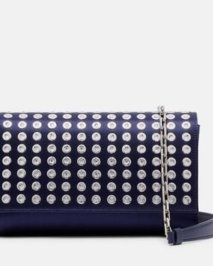 Christian Louboutin Paloma Small Satin Crepe Clutch - Blue