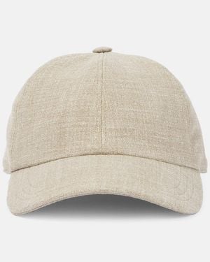 The Row Caspian Silk, Linen, And Wool Baseball Cap - Natural