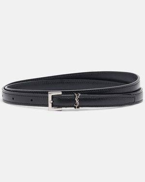 Saint Laurent Ceinture Cassandre En Cuir - Noir