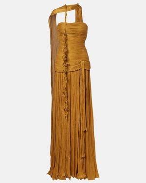 Marmar Halim Peplum Ruched Gown - Metallic