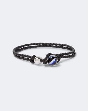 Bottega Veneta Knot Sterling And Leather Bracelet - White