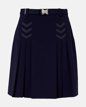 Tory Burch Belted Pleated Miniskirt - Blue