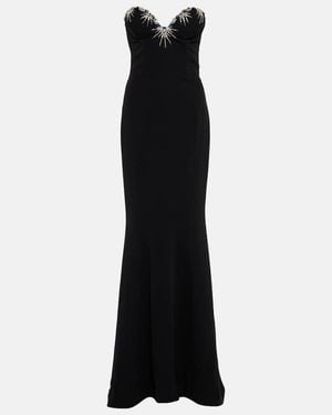 Miss Sohee Strapless Silk Flared Gown - Black