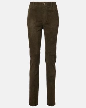 Chloé Suede Slim Pants - Brown