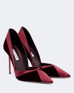 Aquazzura Salones Shadow De Terciopelo Y Saten - Rojo