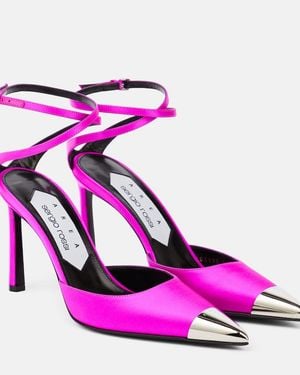 Area Amazona Slingback Leather Court Shoes - Pink