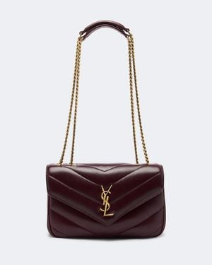 Saint Laurent Borsa A Spalla Loulou Small - Rosso