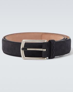 ZEGNA Guertel Triple Stitch Aus Leder - Schwarz